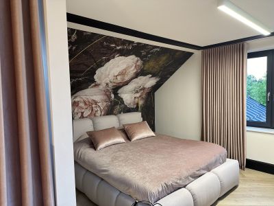 Beautiful bedroom curtains in powder pink 2