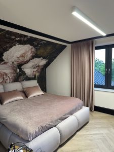 Beautiful bedroom curtains in powder pink 1