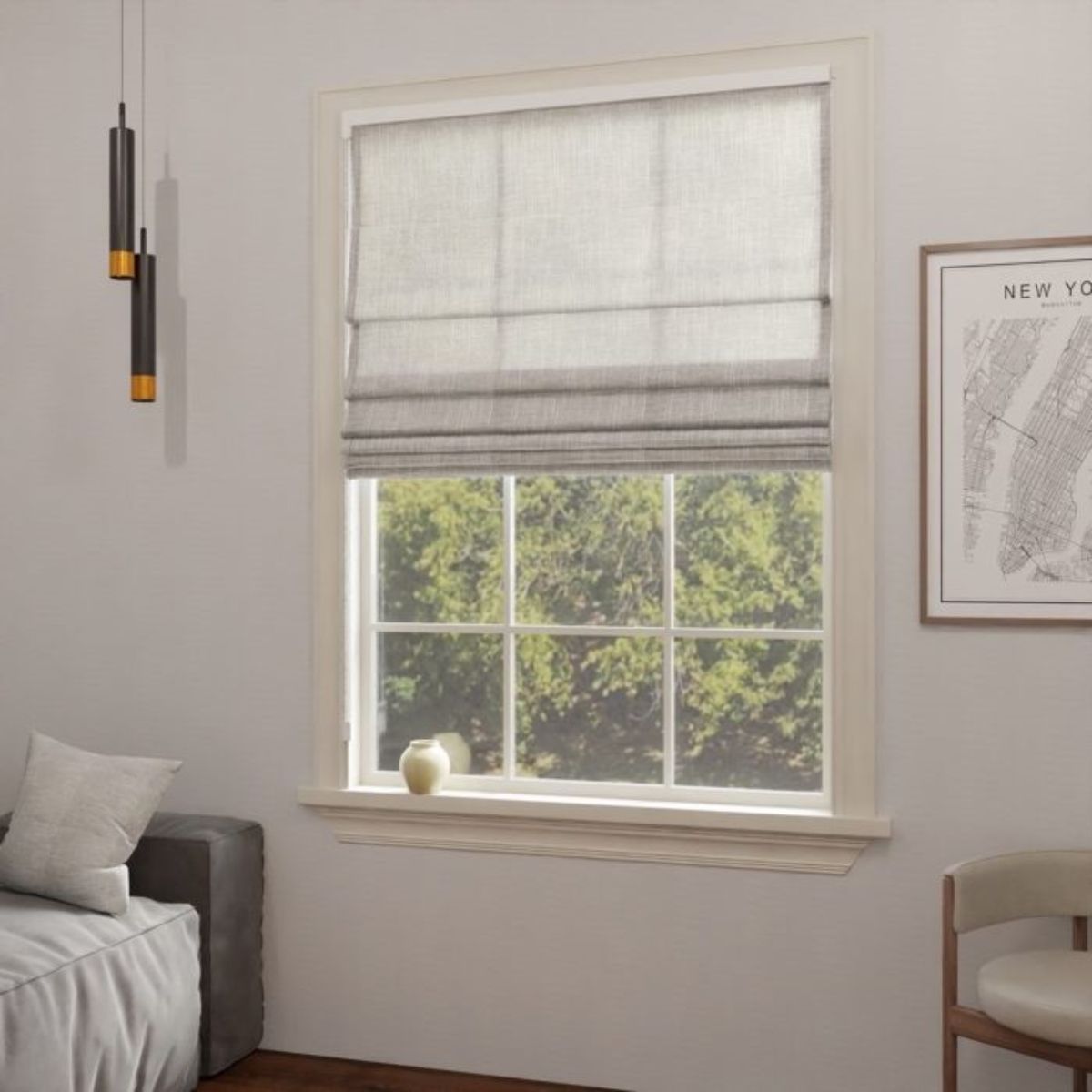Fashionable fabric roller blind, translucent and frosted