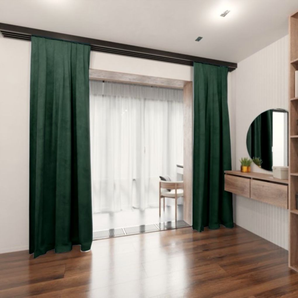 Bottle green drapes -trends