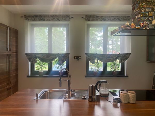 Panel curtains for the kitchen